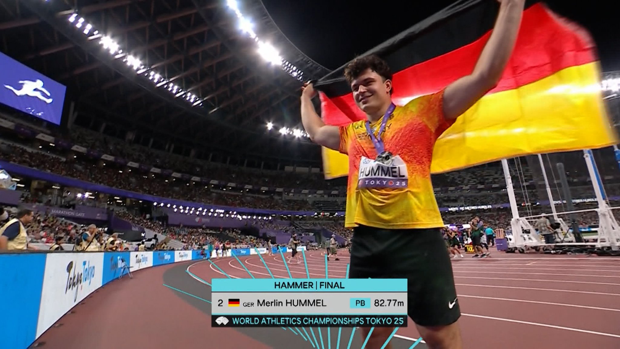Er ist seit heute Vize-Weltmeister im Hammerwerfen. Merlin Hummel holt Silber und erreicht mit 82,77 Metern seine persönliche Bestweite. 