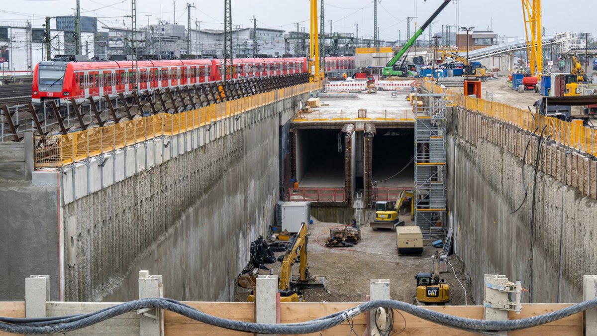 Kritisiertes Projekt: Baustelle der zweiten S-Bahn-Stammstrecke in München
