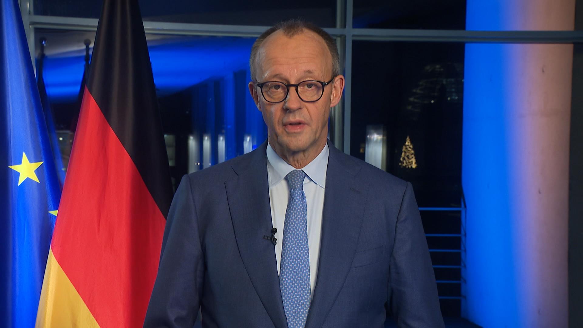 Bundeskanzler Friedrich Merz ruft während der Neujahrsansprache zur Zuversicht auf. 