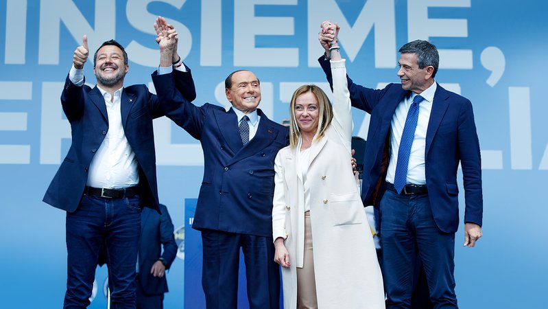 Spitze der Rechten Parteien in Italien