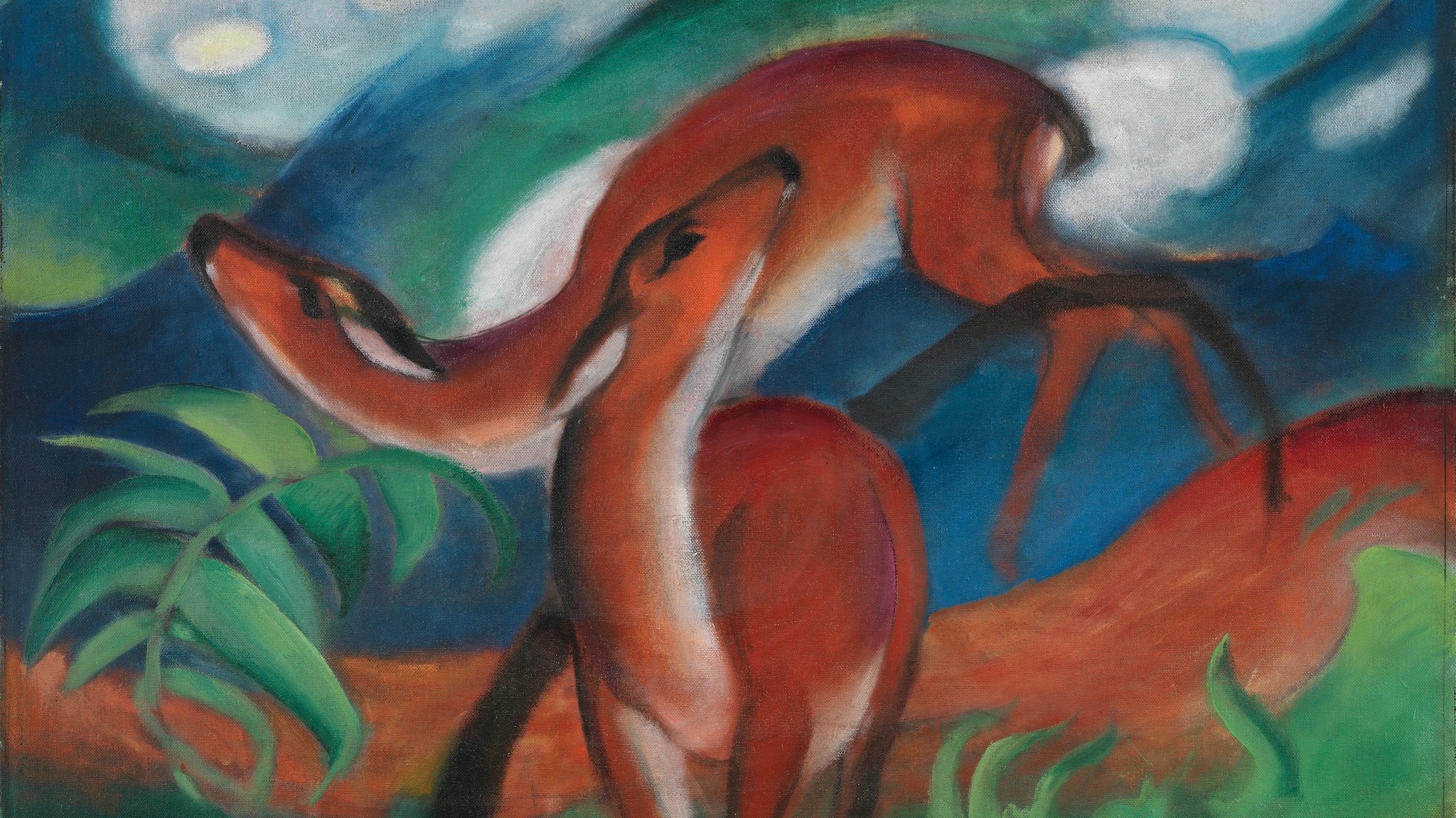 Rehe aus dem Blickwinkel von Franz Marc