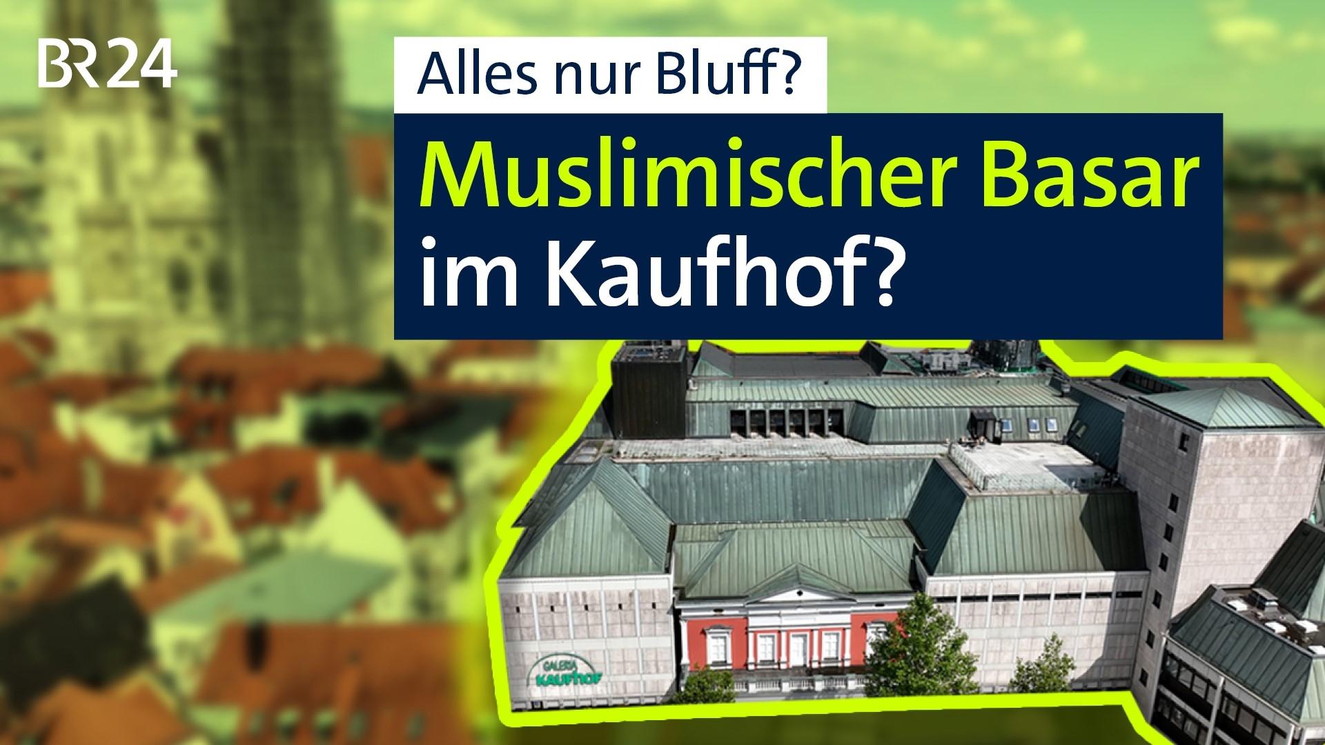 Das ehemalige Galeria Kaufhof-Gebäude in der Altstadt von Regensburg von oben.