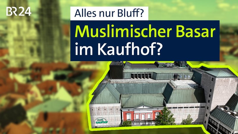 Das ehemalige Galeria Kaufhof-Gebäude in der Altstadt von Regensburg von oben. | Bild: Bildrechte: BR/ Montage: Sebastian Grosser Das ehemalige Galeria Kaufhof-Gebäude in der Altstadt von Regensburg von oben.