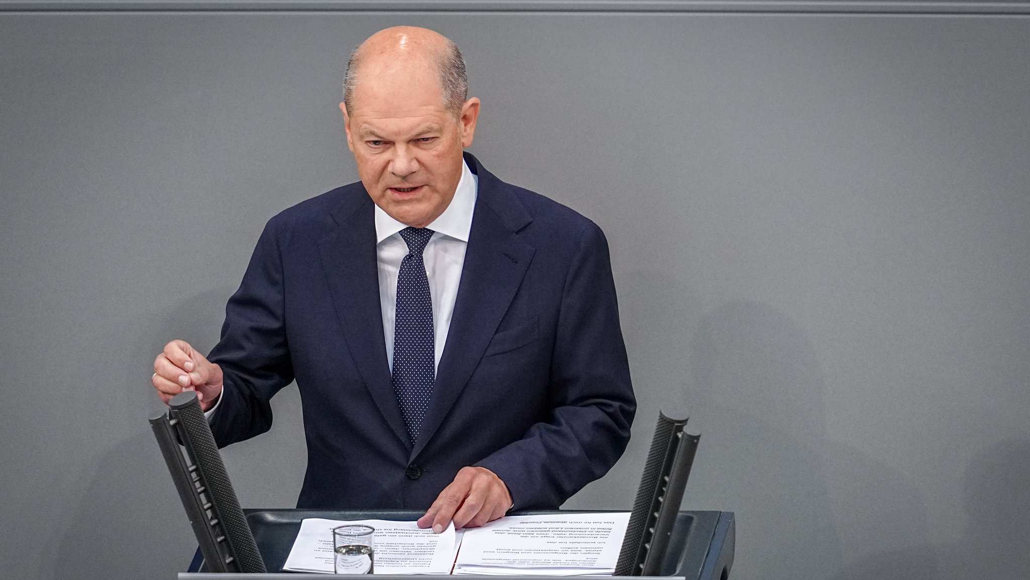 Olaf Scholz bei seiner Rede im Bundestag