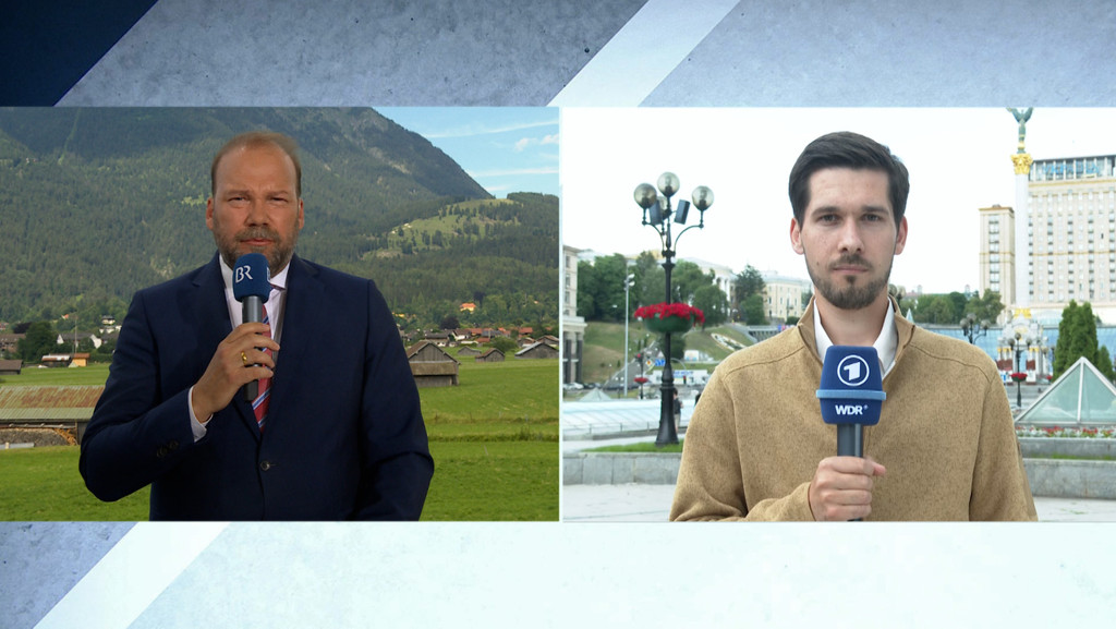 BR24 TV-Redaktionsleiter Andreas Bachmann und der ARD-Korrespondent Vassili Golod