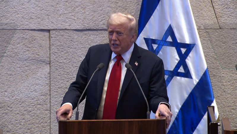 US-Präsident Trump spricht in der Knesset | Bild: Bayerischer Rundfunk 2025 US-Präsident Trump spricht in der Knesset