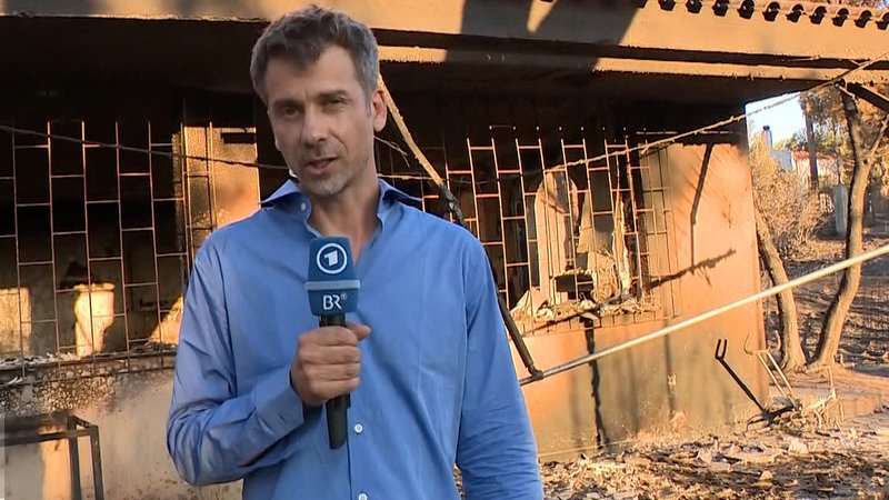 BR-Korrespondent Rüdiger Kronthaler zu Waldbränden in Griechenland | Bild: BR BR-Korrespondent Rüdiger Kronthaler zu Waldbränden in Griechenland