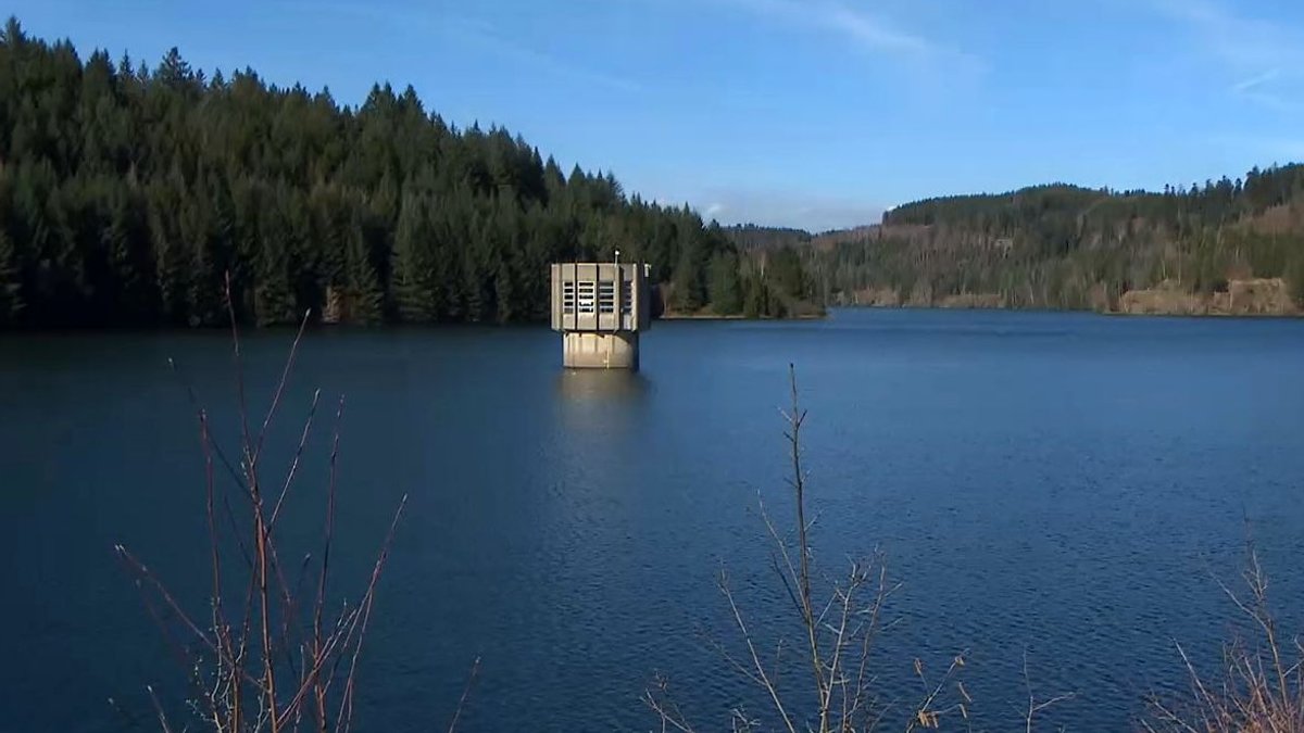 Die Ködeltalsperre bei Kronach.