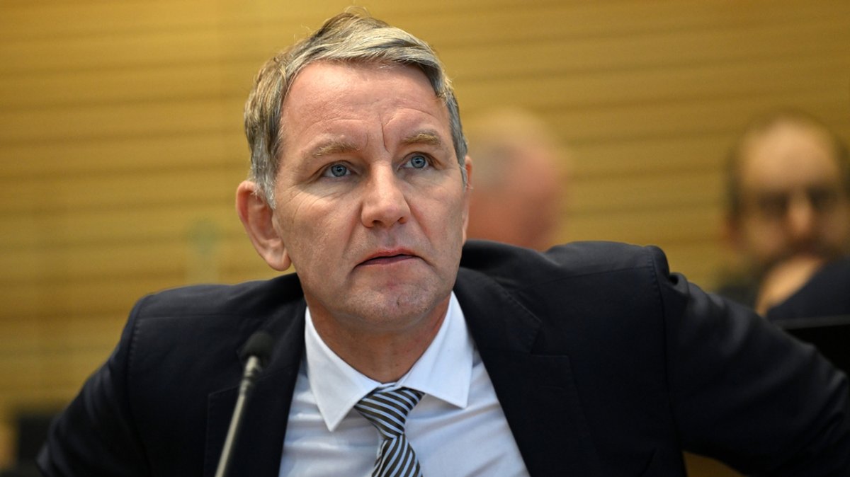 Björn Höcke, AfD-Fraktionschef, während der Sitzung des Thüringer Landtags.