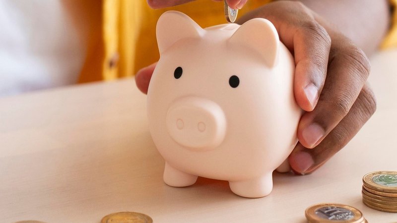 Eine Hand steckt Geldstücke in ein Sparschwein | Bild: picture alliance / Westend61 | Victoria Rayu Eine Hand steckt Geldstücke in ein Sparschwein