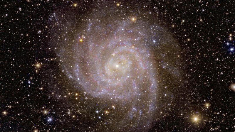 Spiralgalaxie IC 342, in Vollfarbe aufgenommen von der Euclid Sonde der ESA am 7. November 2023