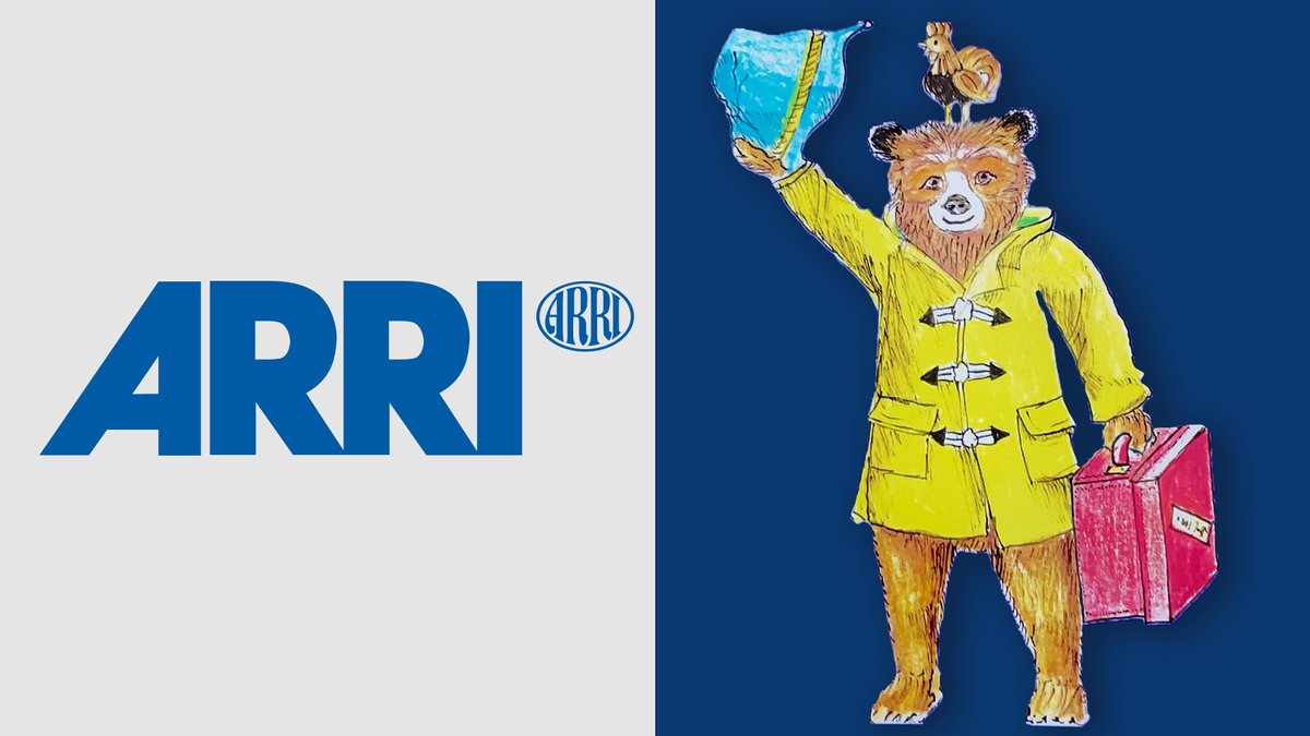 Das ARRI-Kino und ein Bär in ukrainischen Landesfarben, gezeichnet von Christiane Neukirch