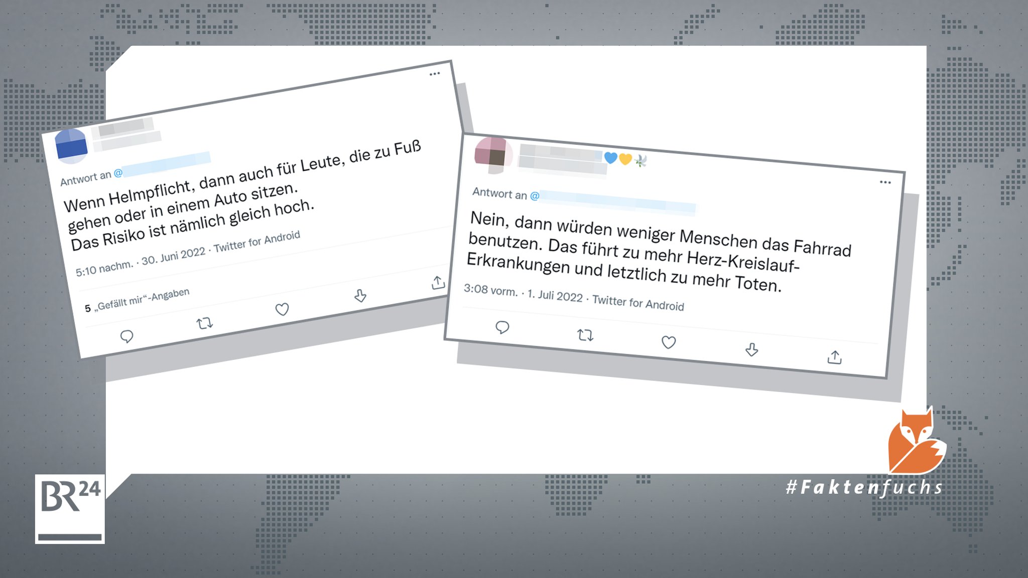 Auf Twitter stellen User Behauptungen zur Helmpflicht auf.