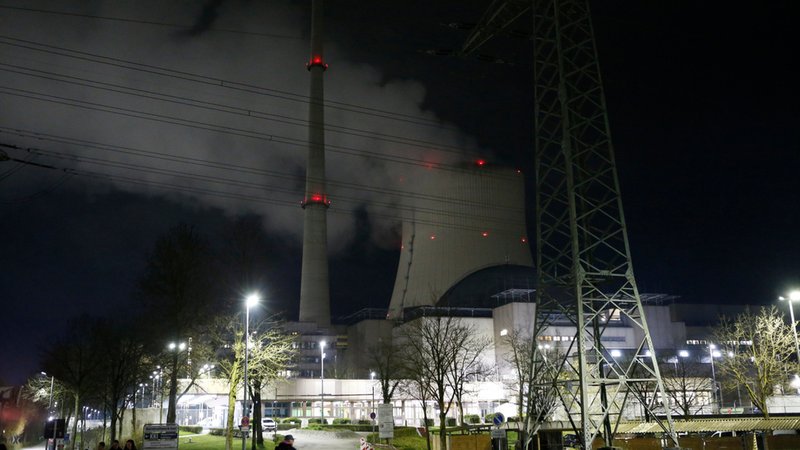 Das Atomkraftwerk Isar 2, aufgenommen im Zeitraum der Netztrennung.