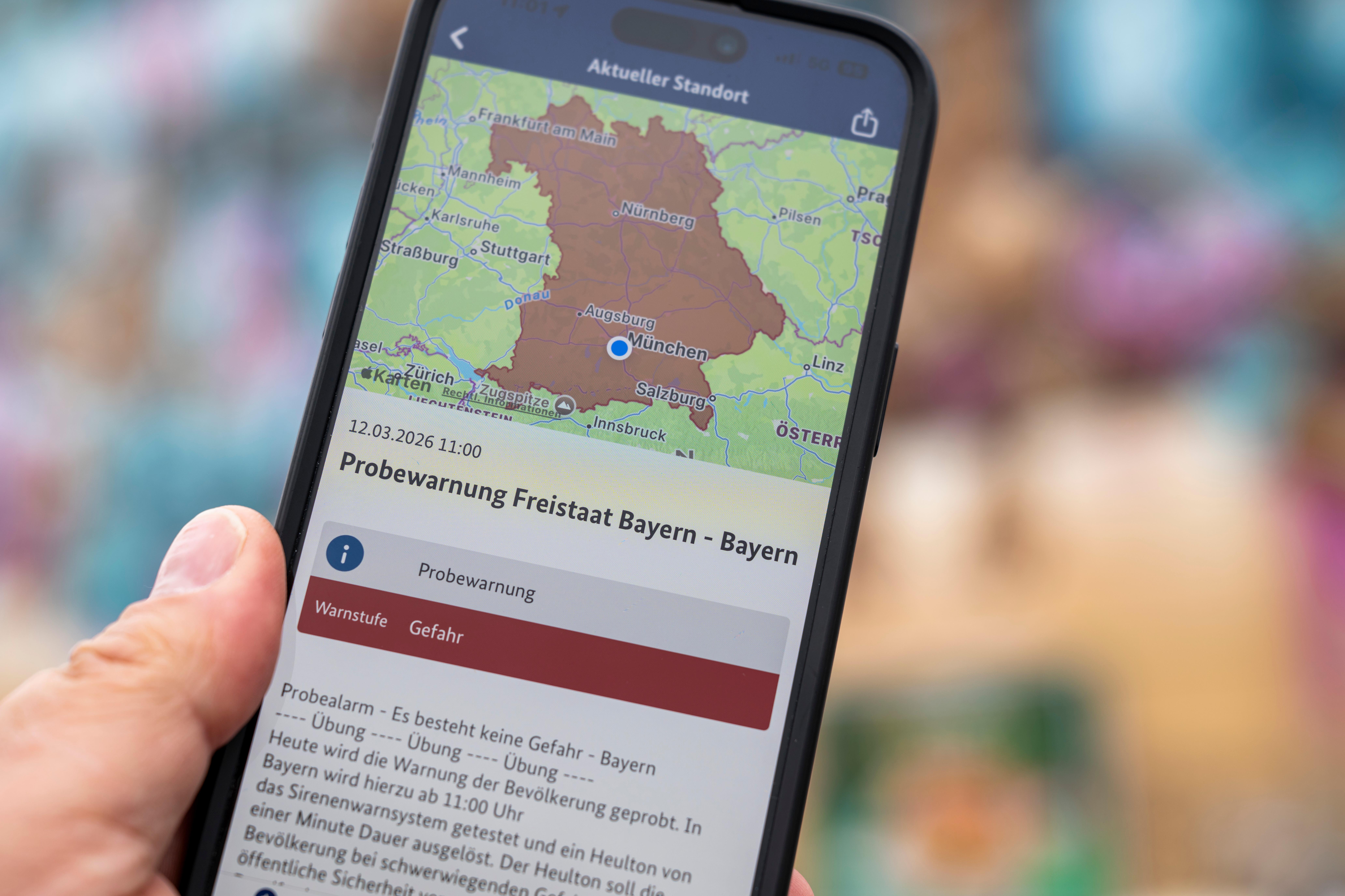 Probewarnung Freistaat Bayern