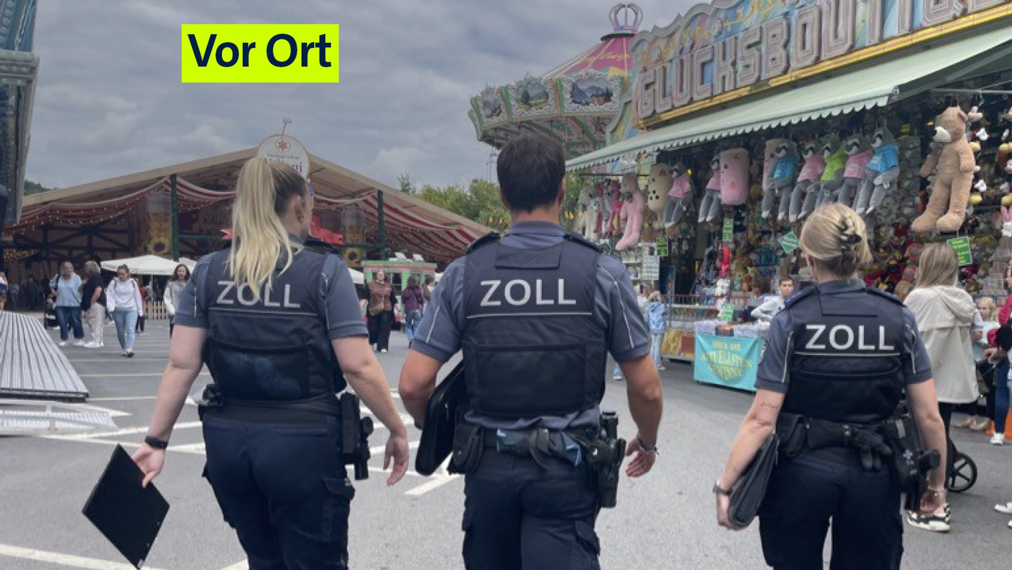 Zollkontrolle auf dem Würzburger Kiliani-Volksfest | Bild: BR/Mona Böhm Zollkontrolle auf dem Würzburger Kiliani-Volksfest