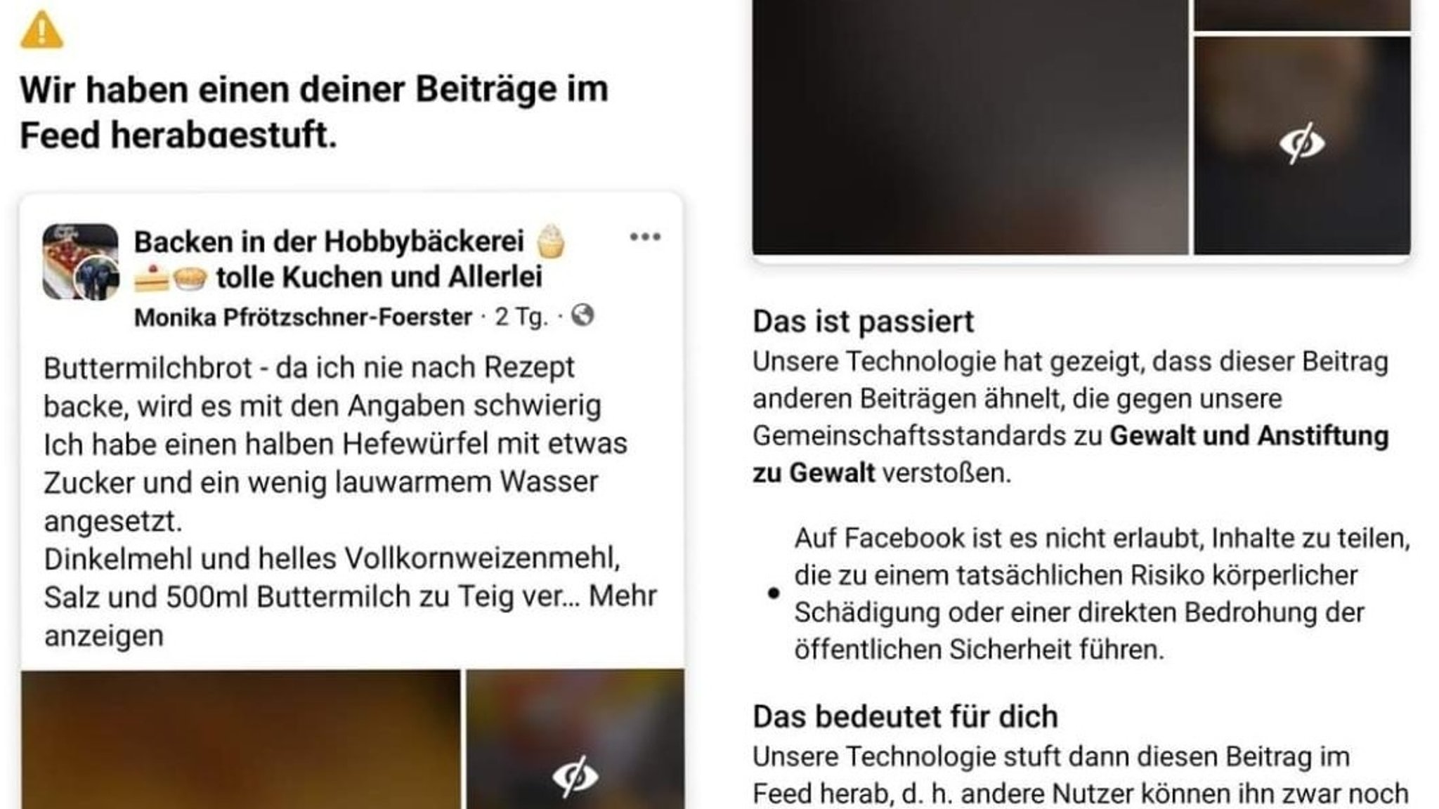 Screenshot aus dem Facebook-Adminbereich.