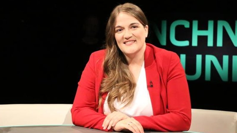 Ronja Endres (SPD) in der Münchner Runde am 30.4.25 | Bild: BR/Cosima Weiske Ronja Endres (SPD) in der Münchner Runde am 30.4.25