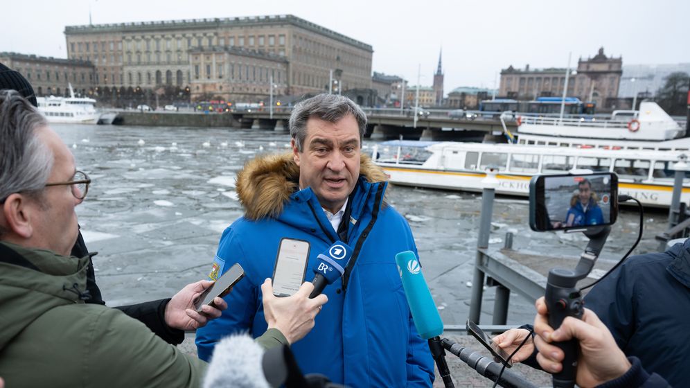 Ministerpräsident Söder in Stockholm | Bild:picture alliance/dpa | Sven Hoppe