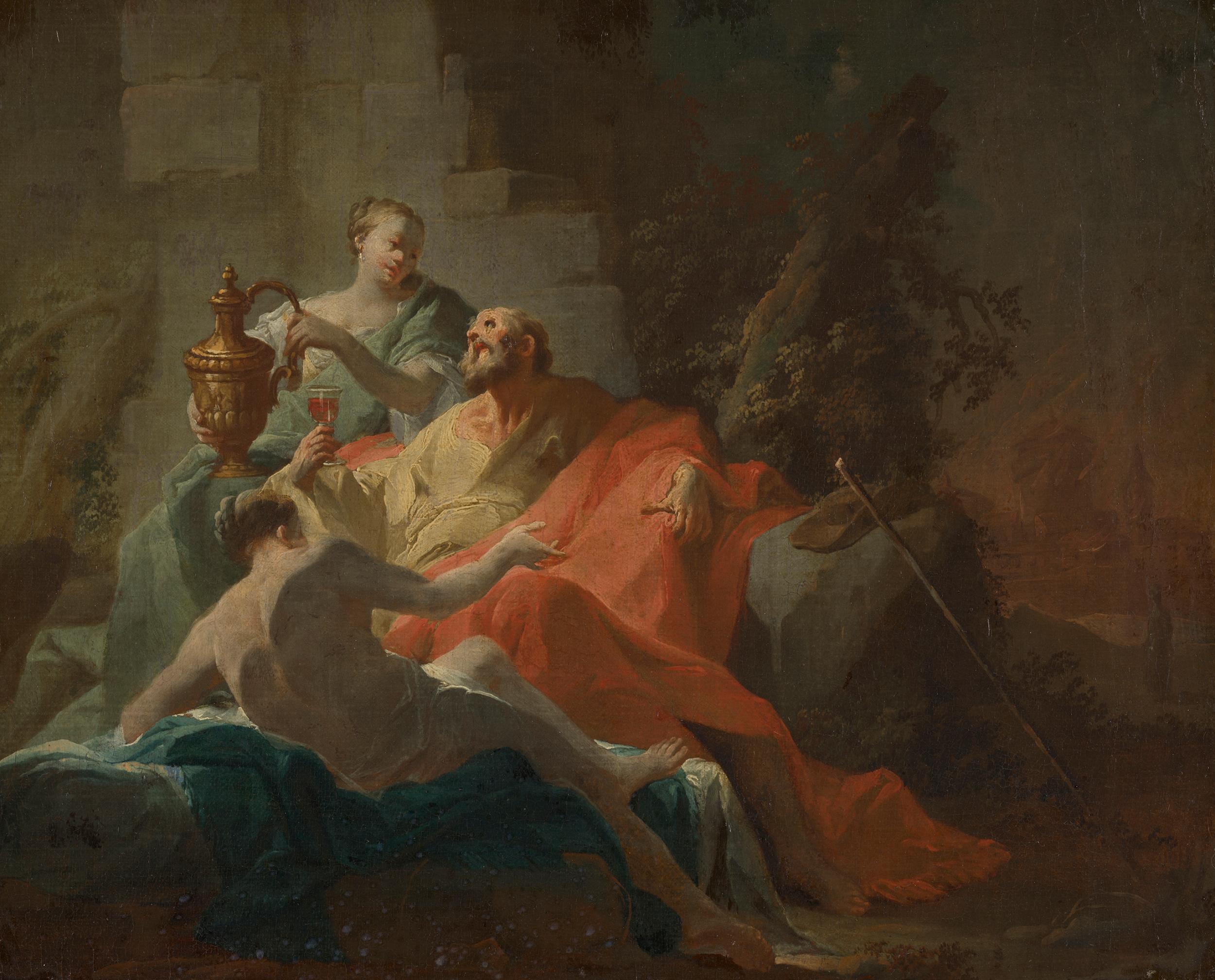  "Lot und seine Töchter" von Franz Sigrist dem Älteren (1727-1803)