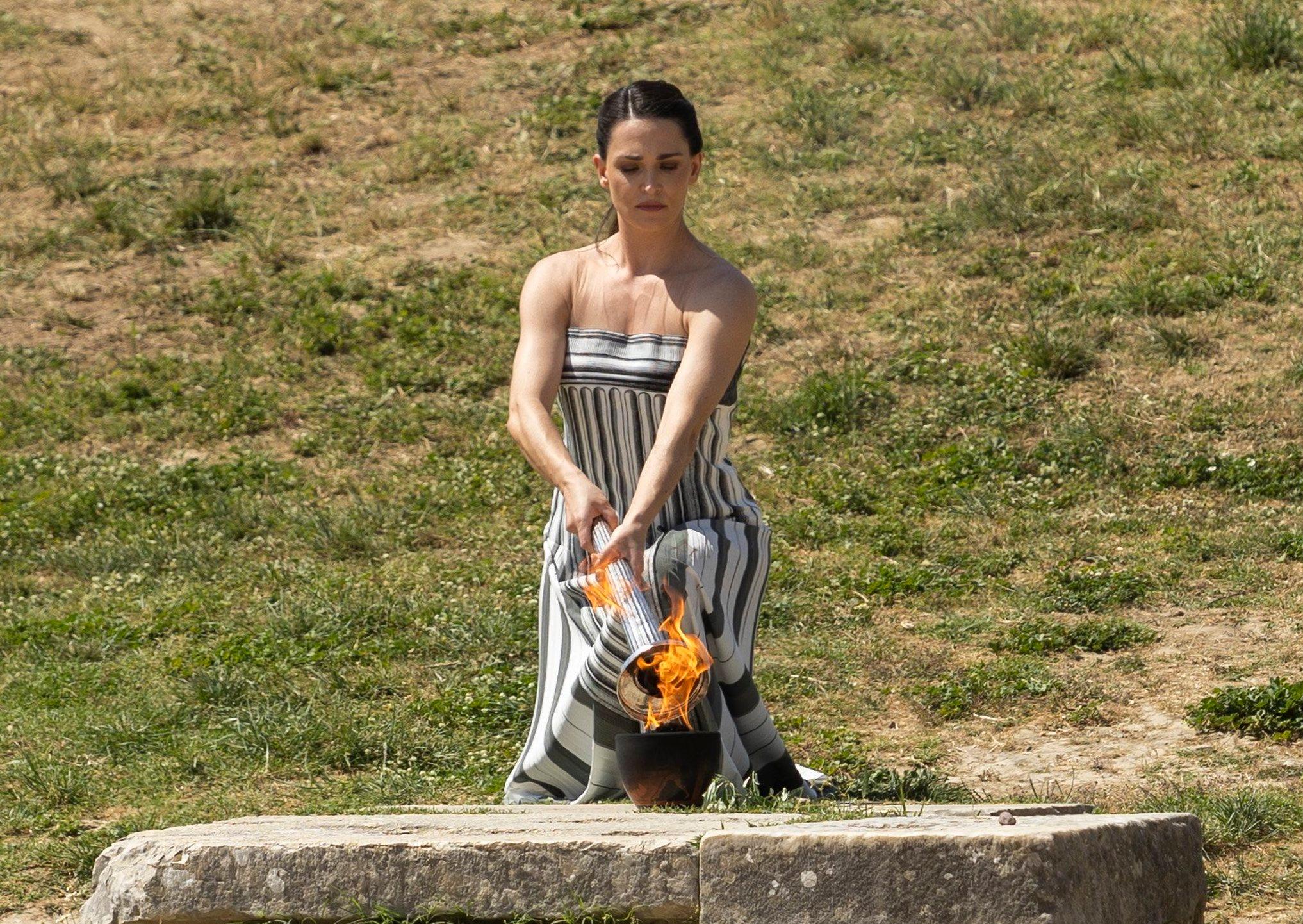 Olympisches Feuer in Olympia