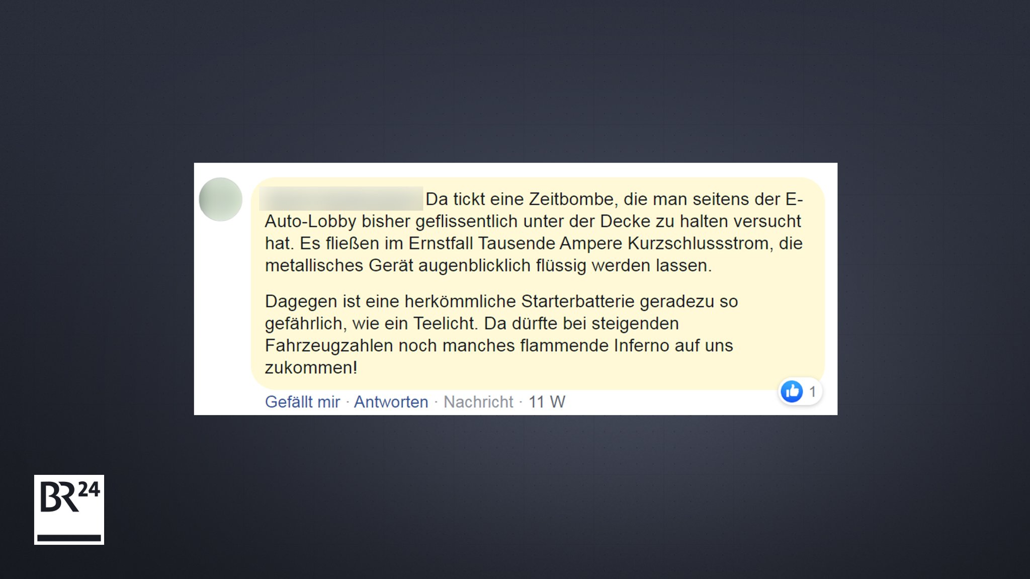 User Kommentar auf BR24-Facebookseite