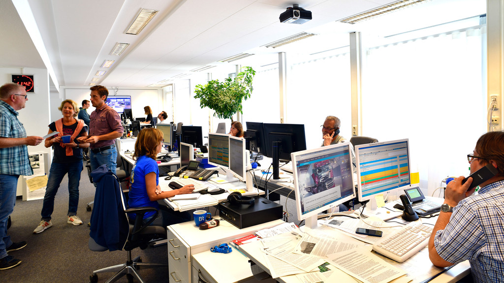 Blick in den Würzburger Newsroom