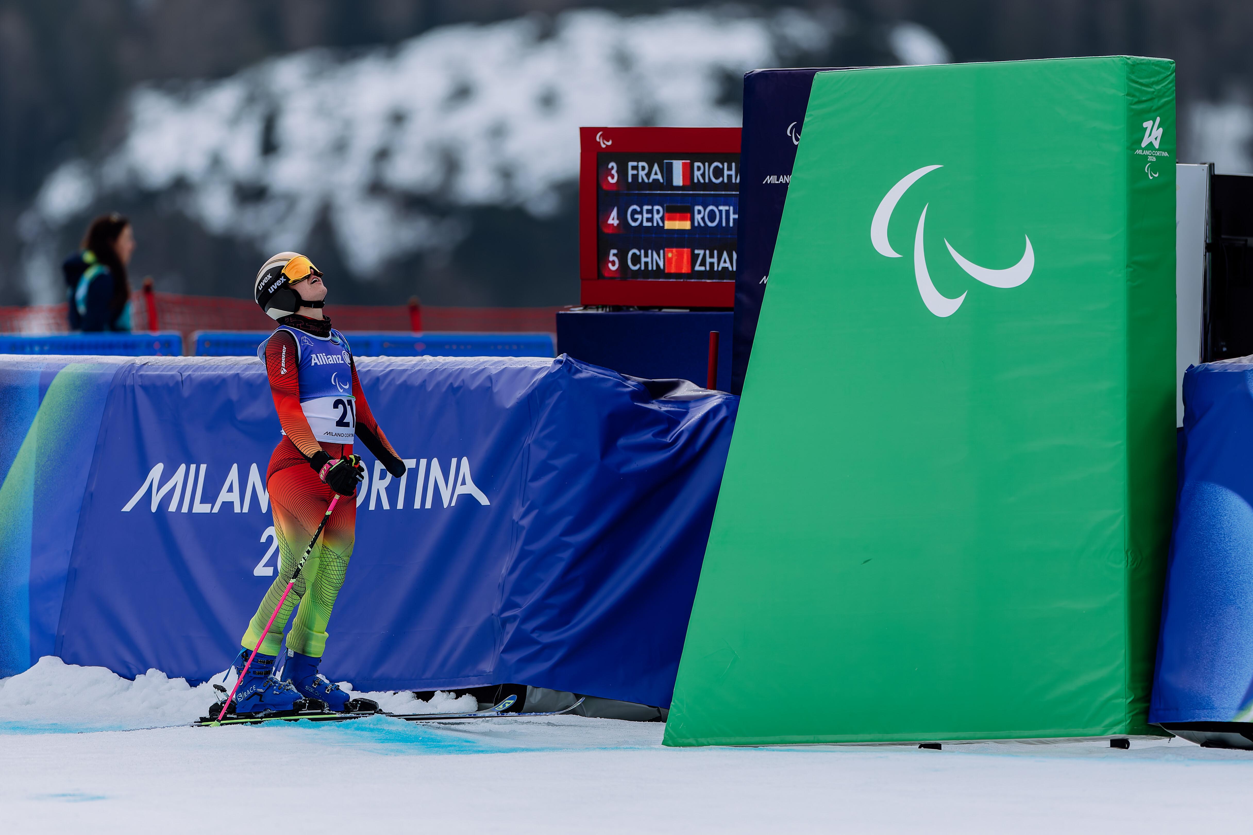 Andrea Rothfuss erleichtert im Zielbereich