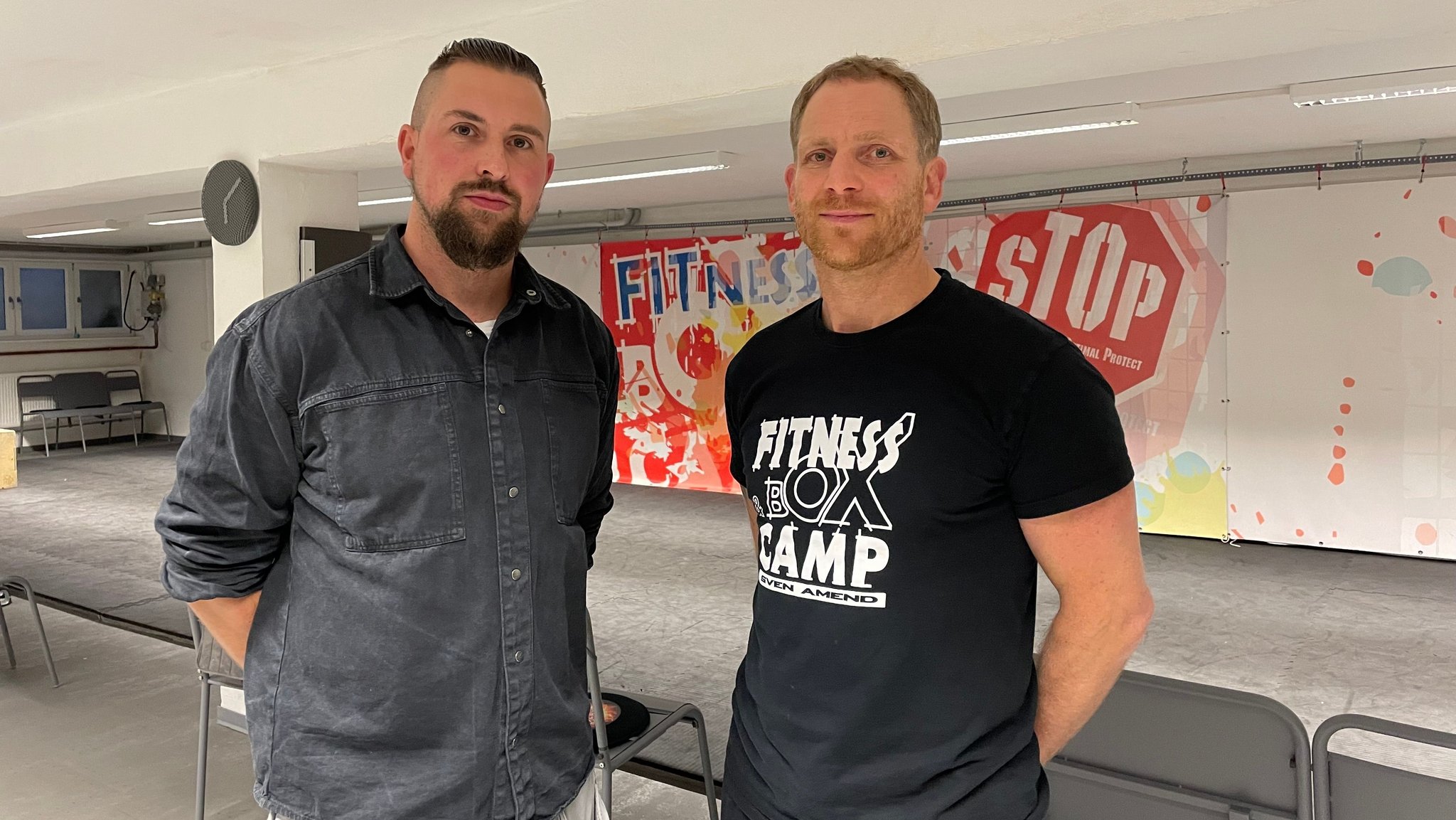 Sebastian Czyszczon und Sven Amend im Fitbox-Camp in Lohr am Main.