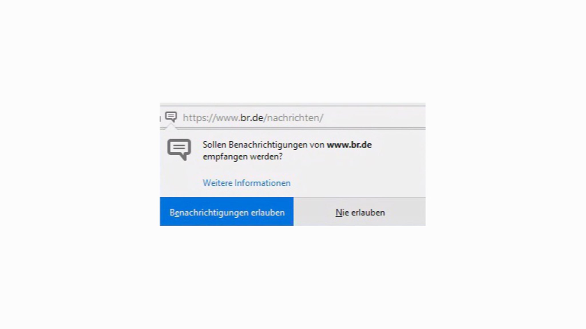 Klicken Sie in Firefox auf Benachrichtigungen erlauben, um die Zustellung im Browser zu aktivieren.