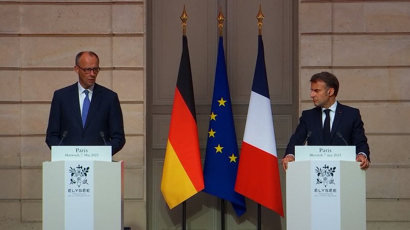 Friedrich Merz und Emmanuel Macron in Paris | Bild: BR Friedrich Merz und Emmanuel Macron in Paris