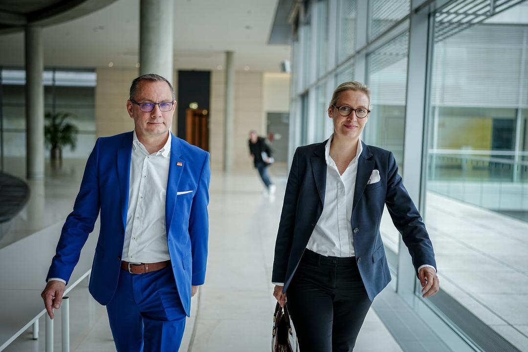 Alice Weidel, Fraktionsvorsitzende der AfD, und Tino Chrupalla, AfD-Bundesvorsitzender und Fraktionsvorsitzender der AfD