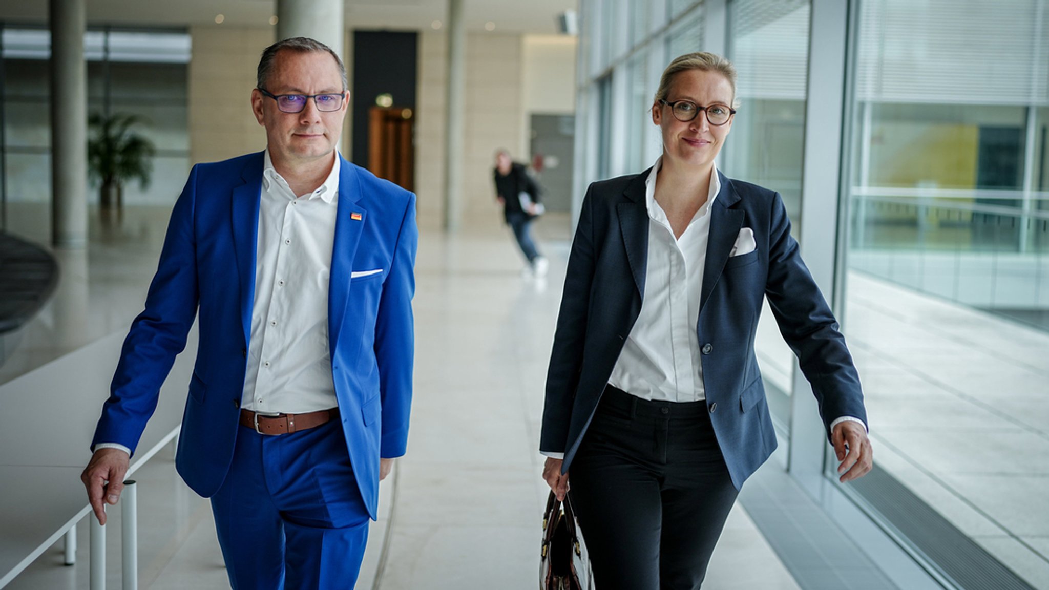 Alice Weidel, Fraktionsvorsitzende der AfD, und Tino Chrupalla, AfD-Bundesvorsitzender und Fraktionsvorsitzender der AfD