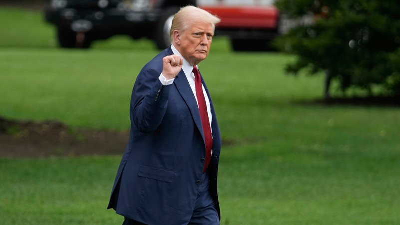 Der US-Präsident am 1. August in Washington D.C. | Bild: Mark Schiefelbein/Picture Alliance Der US-Präsident am 1. August in Washington D.C.