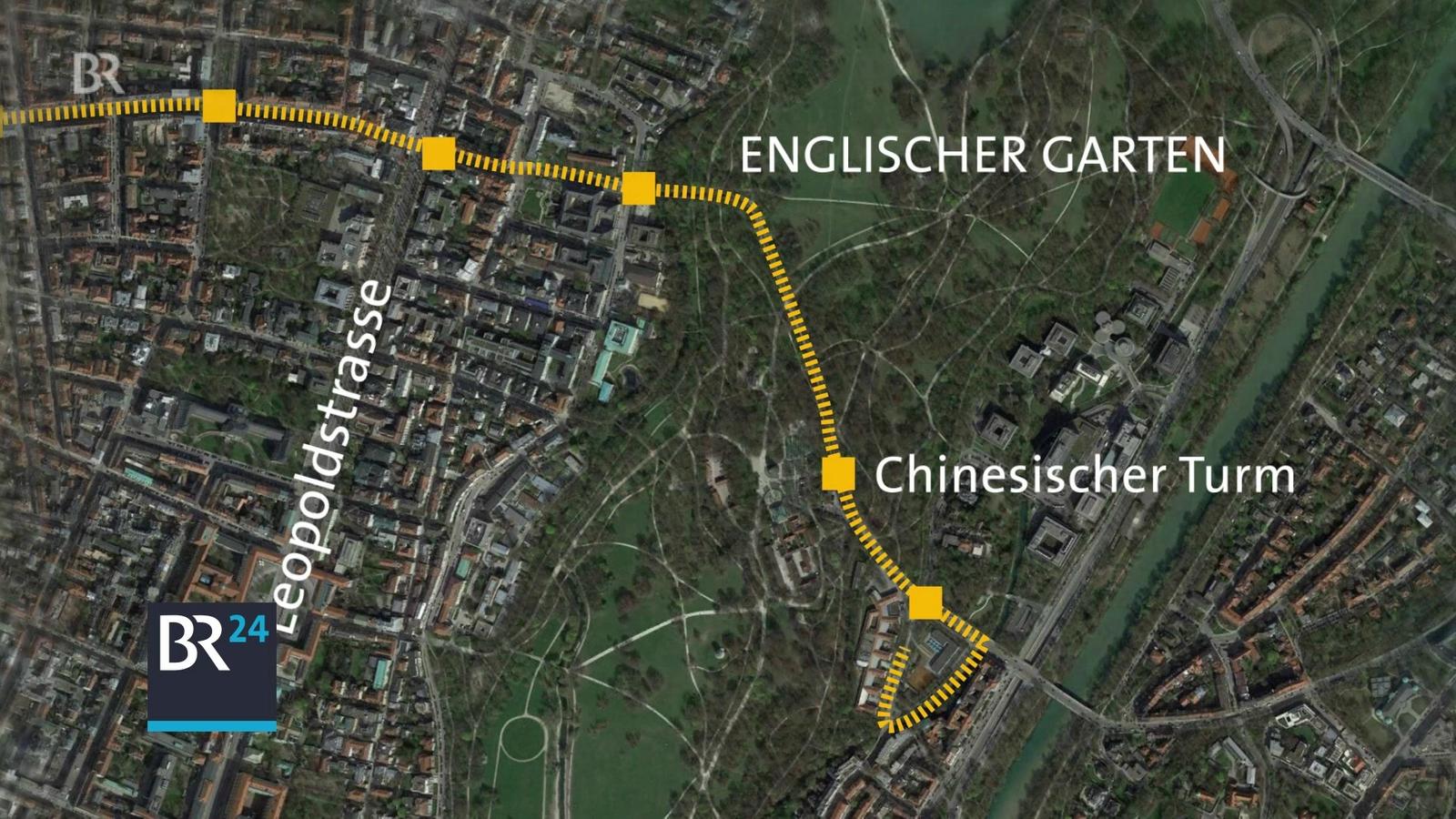 München Tram oder EBus durch Englischen Garten BR24