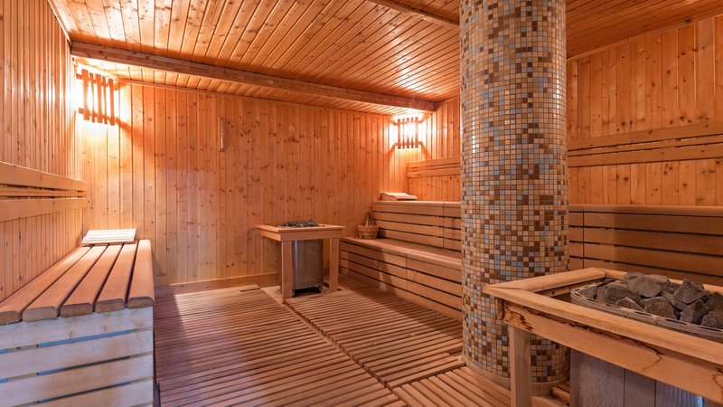 Eine leere Sauna 