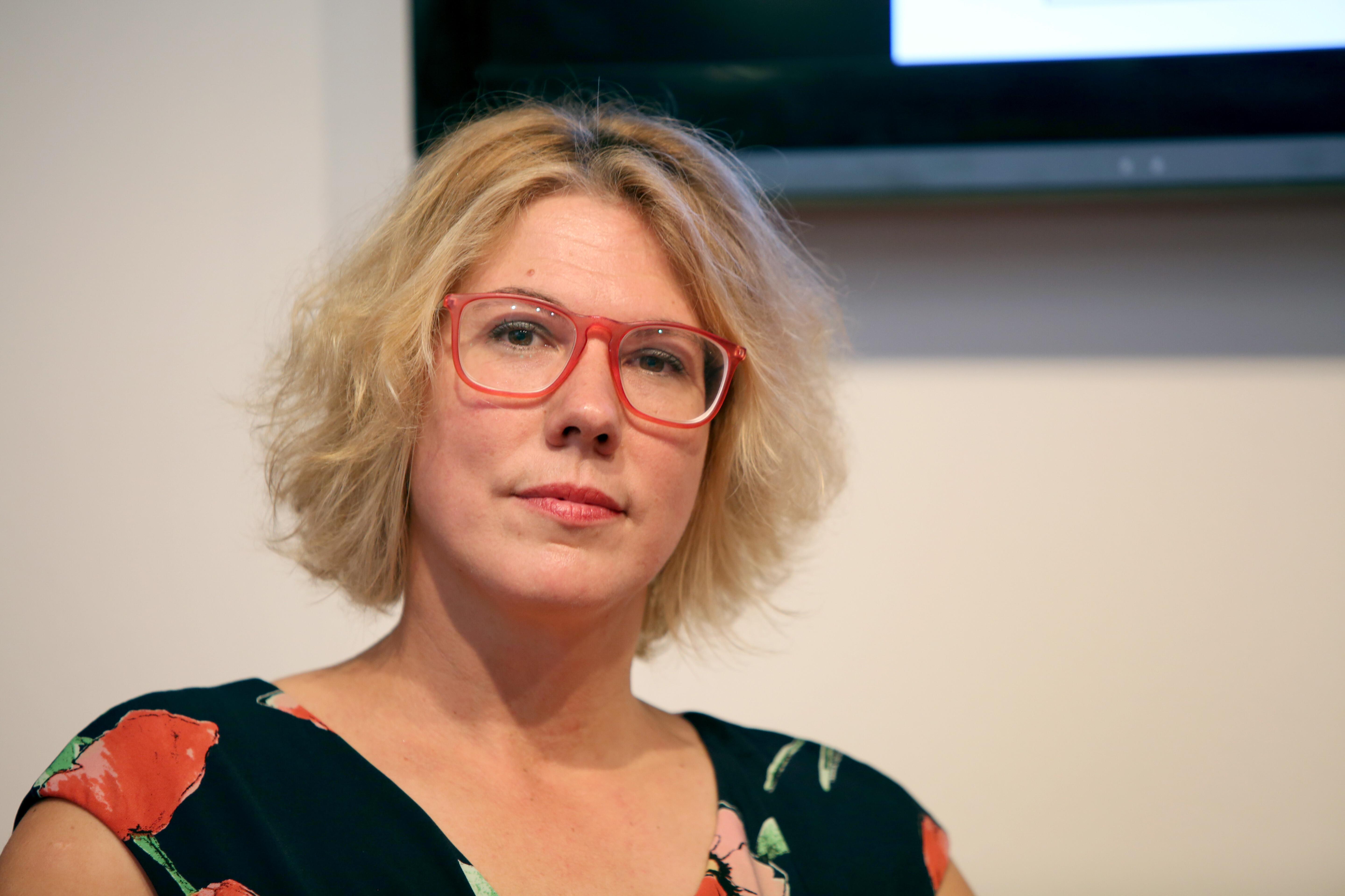 (Archivbild) Die Autorin Nina George beim Weltempfang der Buchmesse Frankfurt 2018.