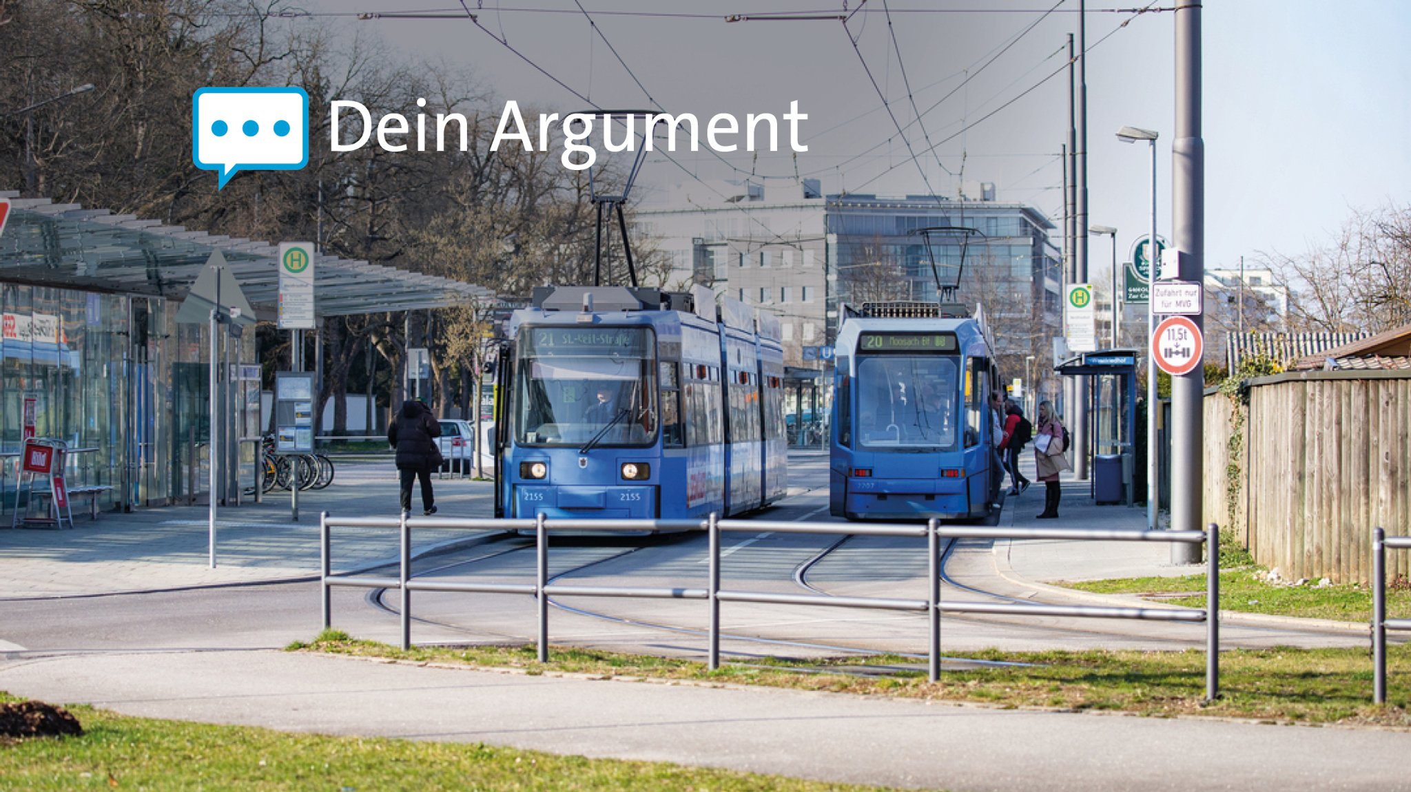 Zwei Trambahnen der MVG an einer Haltestelle (Archivbild).