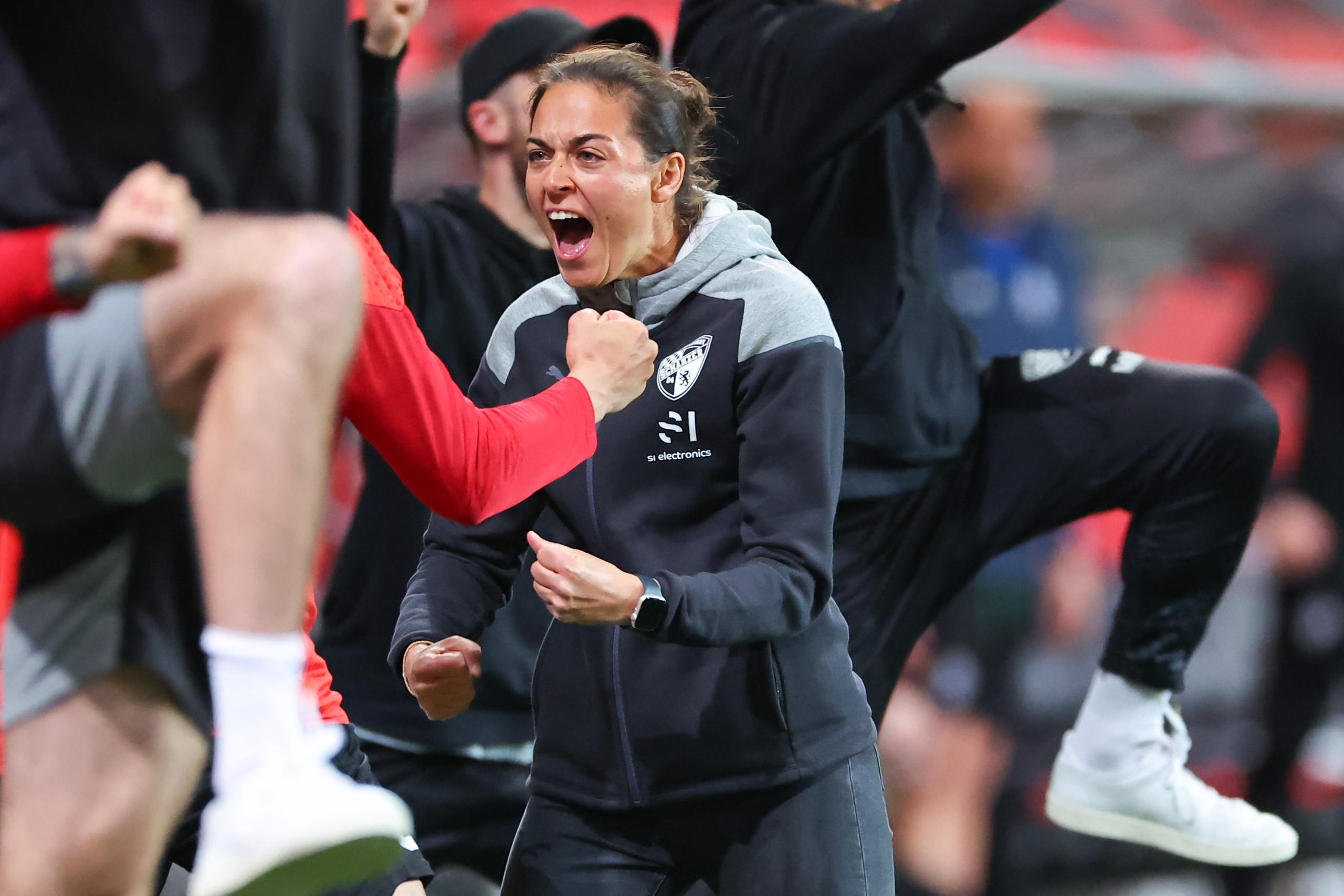 Sabrina Wittmann jubelt über den Ausgleich