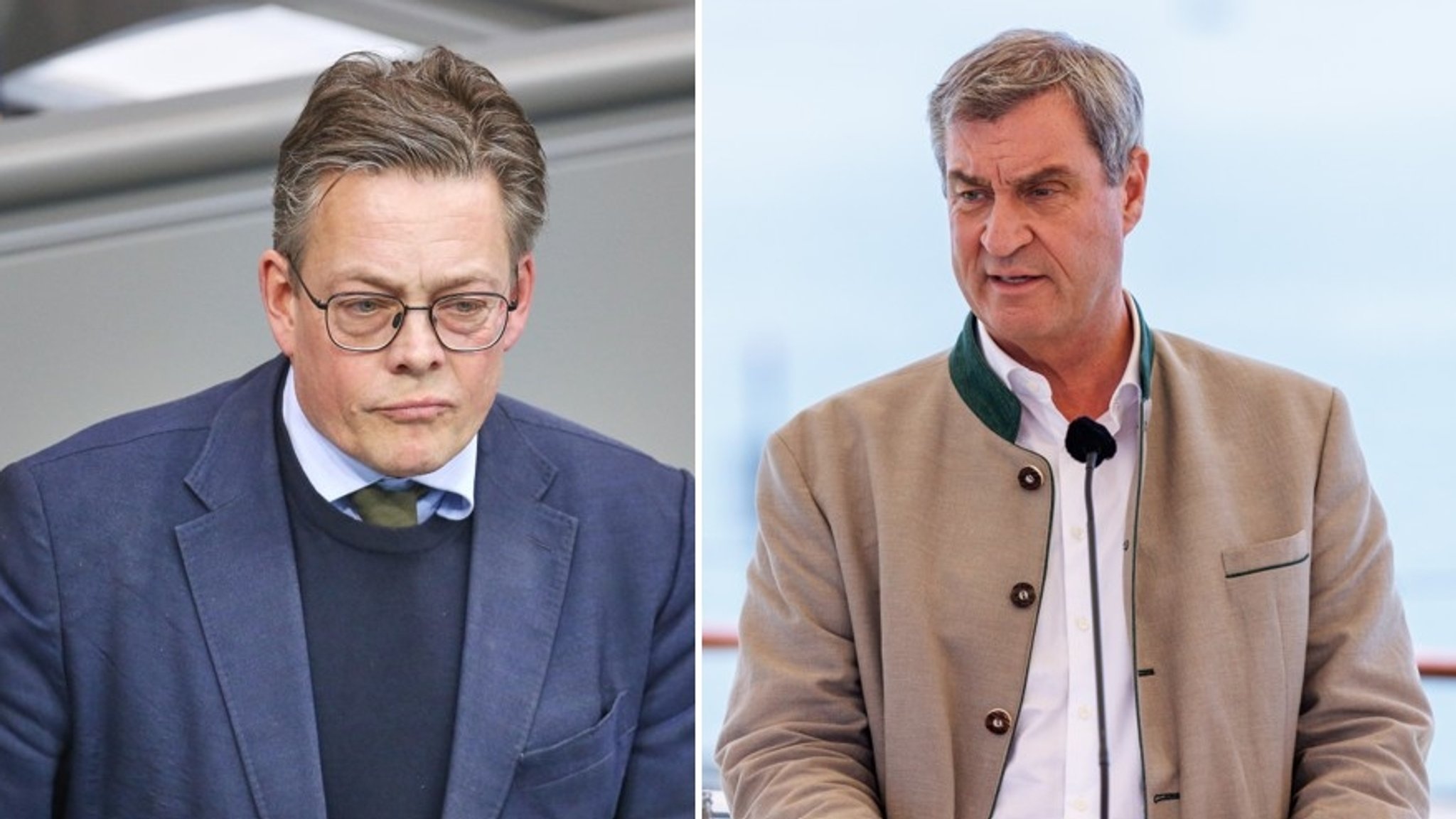 Grünen-Fraktionsvize Kontantin von Notz und Bayerns Ministerpräsident Markus Söder
