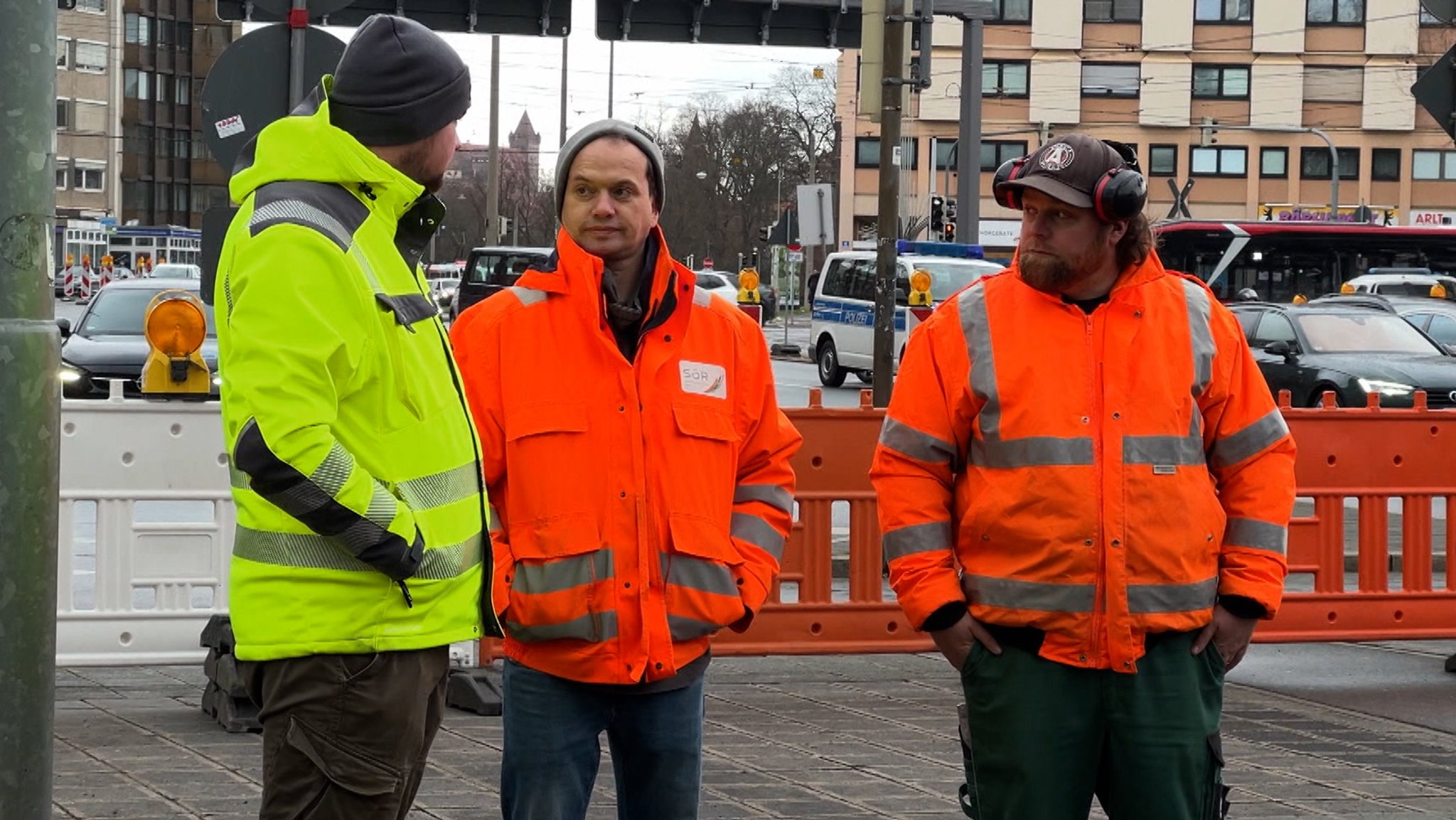 Aufgrabungsmeister Philipp Kreuzer auf der Baustelle am Plärrer in Nürnberg.