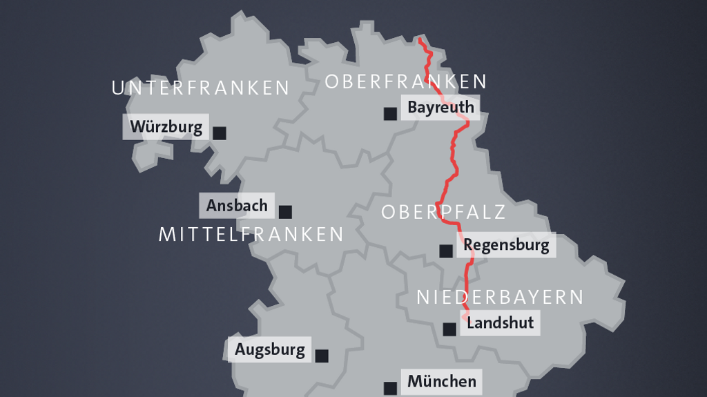 Der Südostlink soll Strom aus dem Nordosten Deutschlands nach Bayern transportieren und durch Oberfranken, Oberpfalz und Niederbayern verlaufen. 