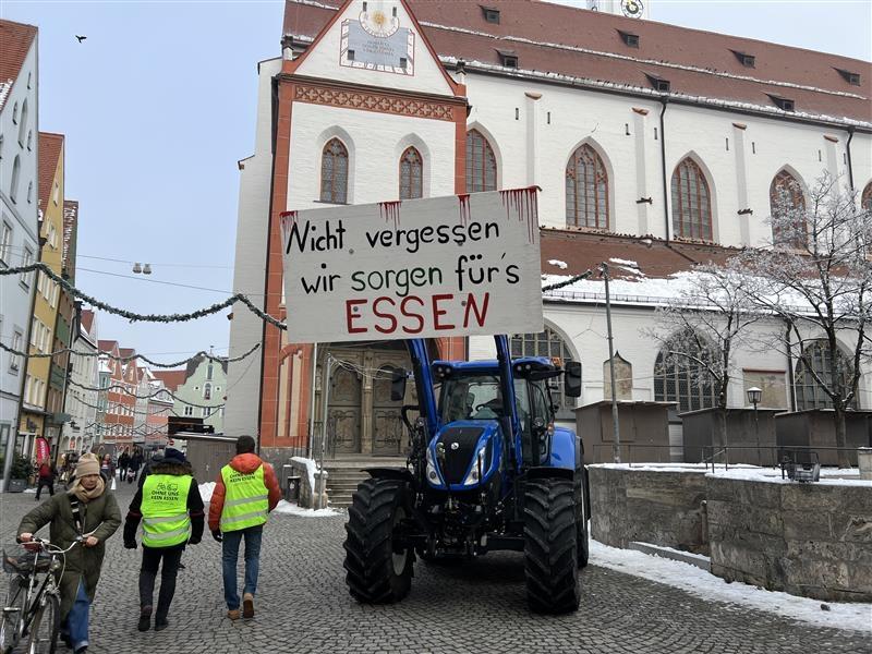 Bauern-Protest in der Landsberger Altstadt.