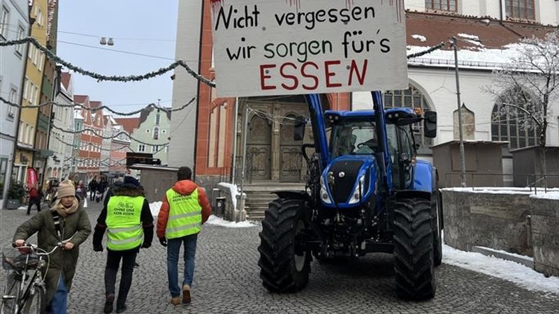 Bauern-Protest in der Landsberger Altstadt.