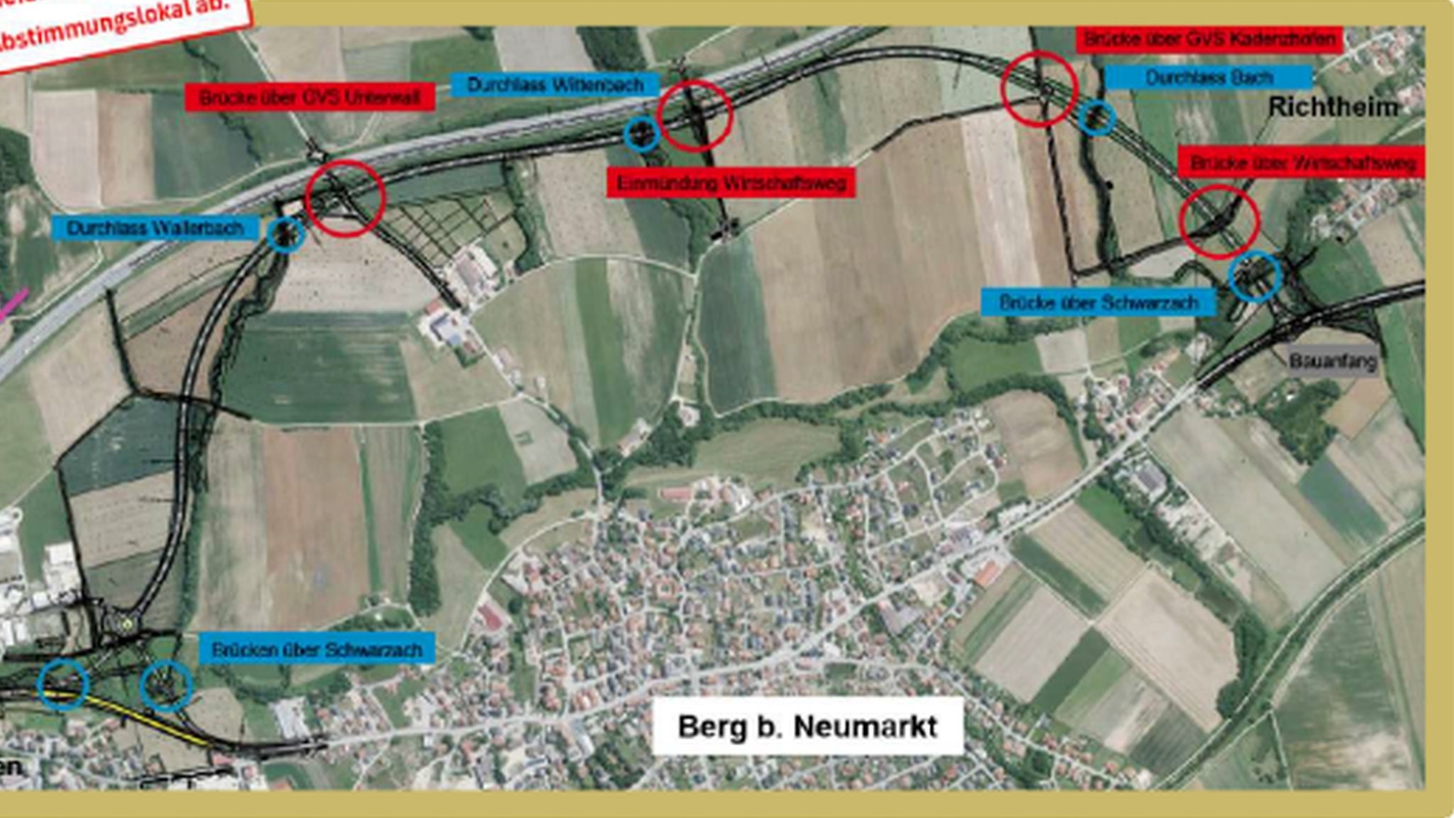 Skizze der geplanten Umgehungsstraße