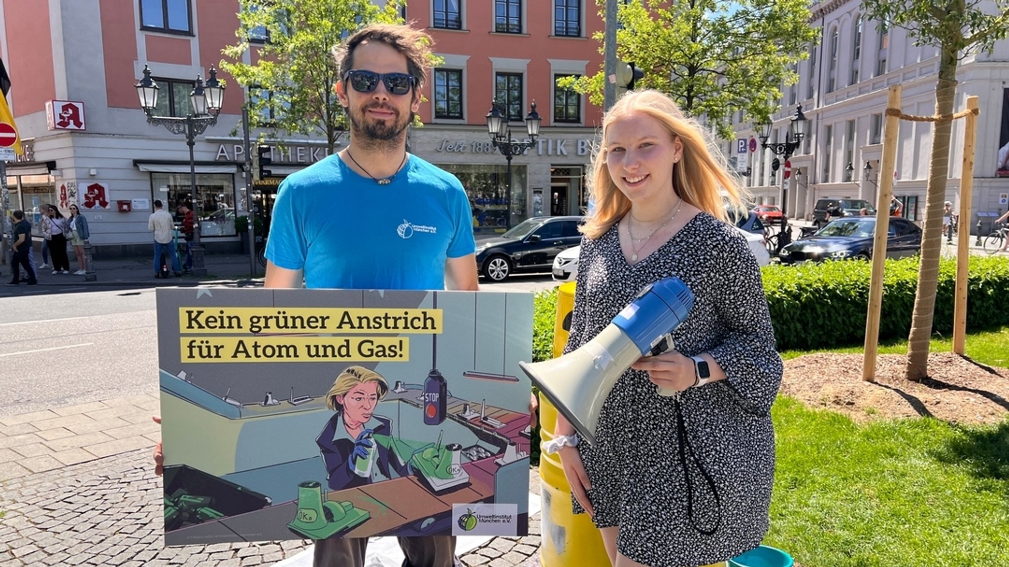 Protest in München gegen "Greenwashing" von Atom und Gas