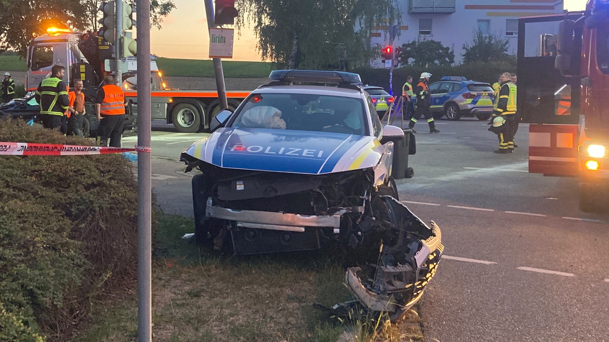 Das verunglückte Polizeiauto