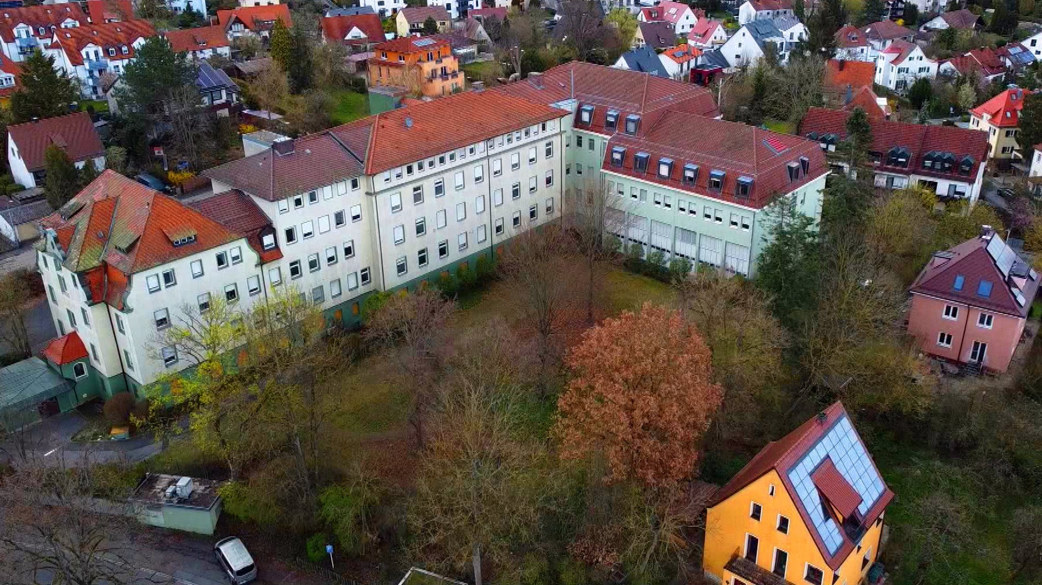 Luftbild des ehemaligen Krankenhaus Hersbruck