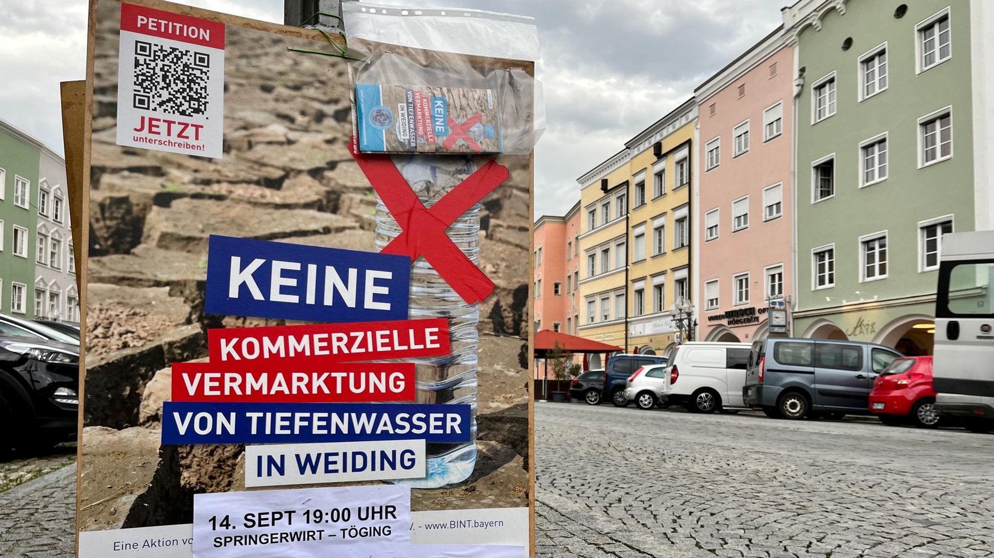 Plakat mit Einladung zum Diskussionsabend der Bürgerinitiative.