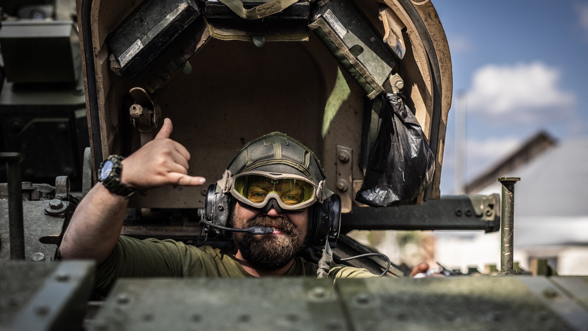 Ukrainischer Soldat in der von der Ukraine zurückeroberten Frontstadt Orichiw